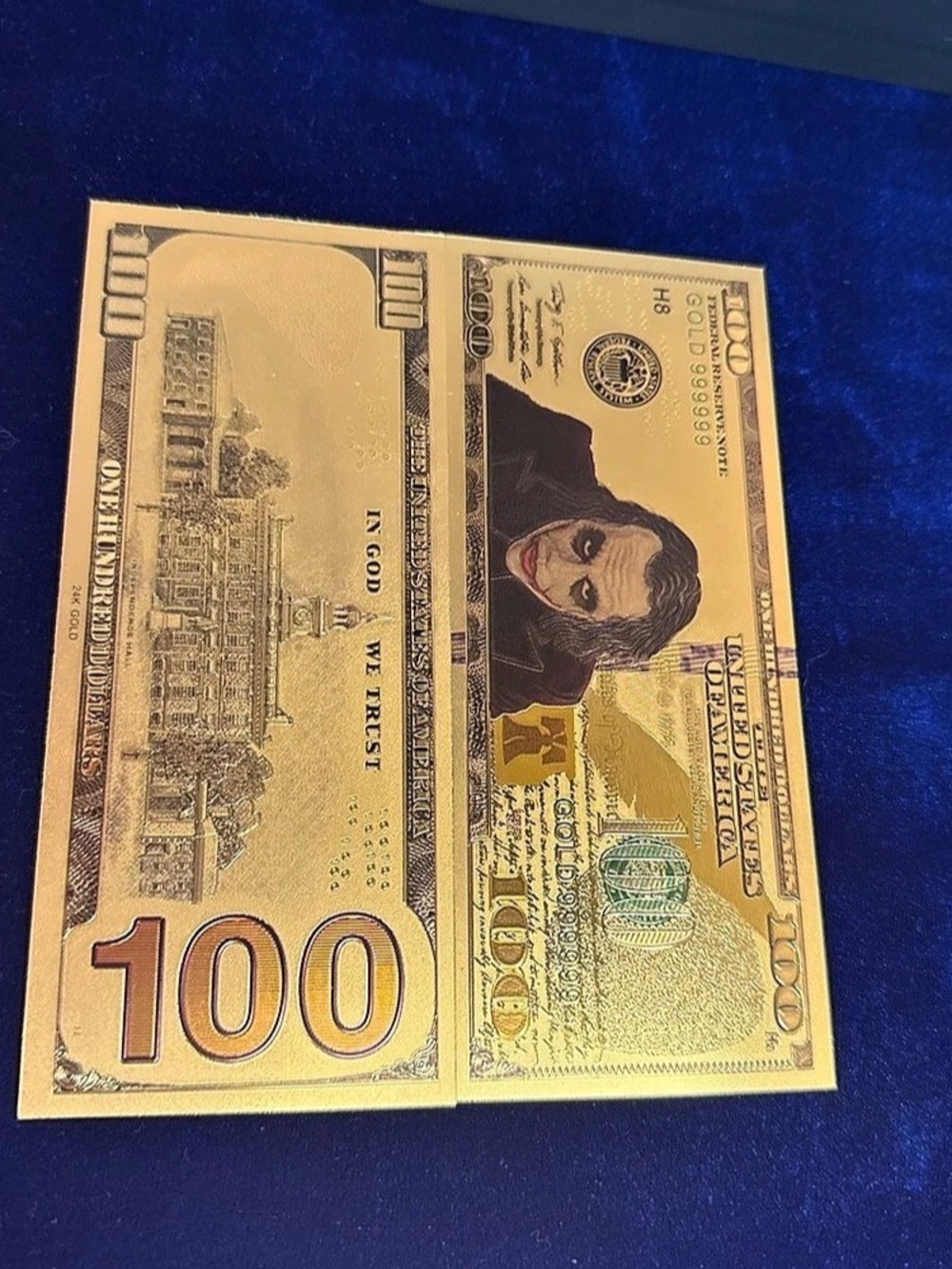 Gold Novelty $100 Banknote